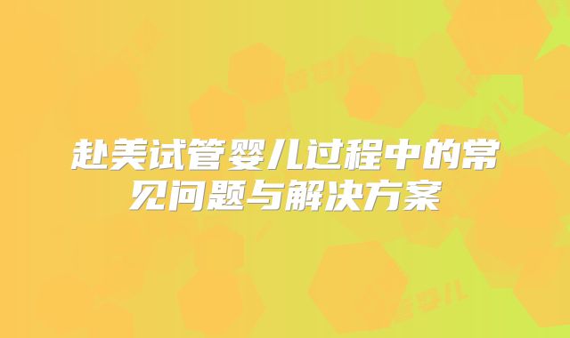 赴美试管婴儿过程中的常见问题与解决方案