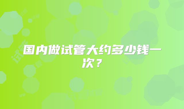 国内做试管大约多少钱一次？