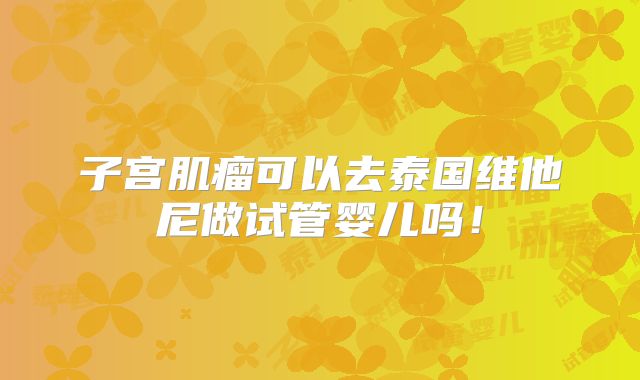 子宫肌瘤可以去泰国维他尼做试管婴儿吗！