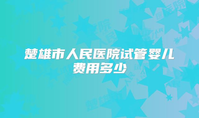 楚雄市人民医院试管婴儿费用多少