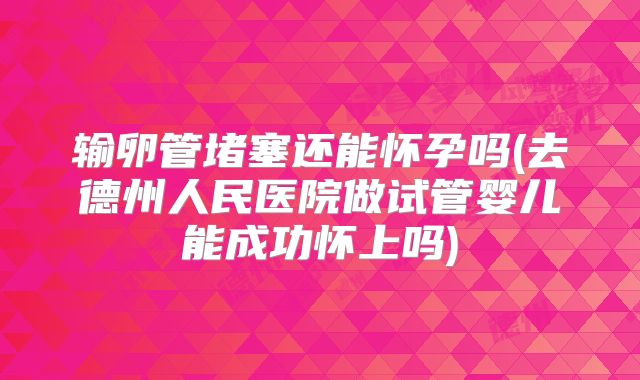 输卵管堵塞还能怀孕吗(去德州人民医院做试管婴儿能成功怀上吗)
