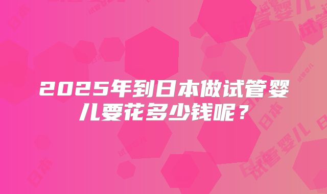 2025年到日本做试管婴儿要花多少钱呢?