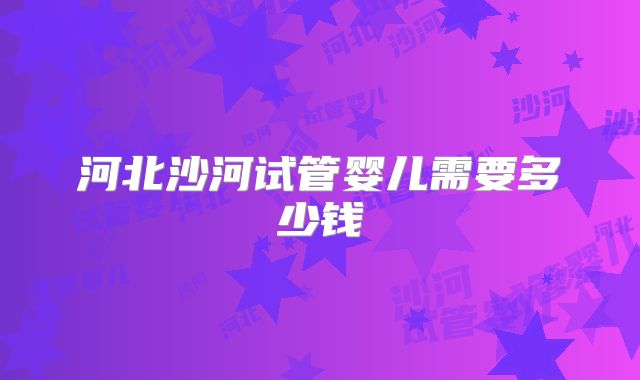 河北沙河试管婴儿需要多少钱