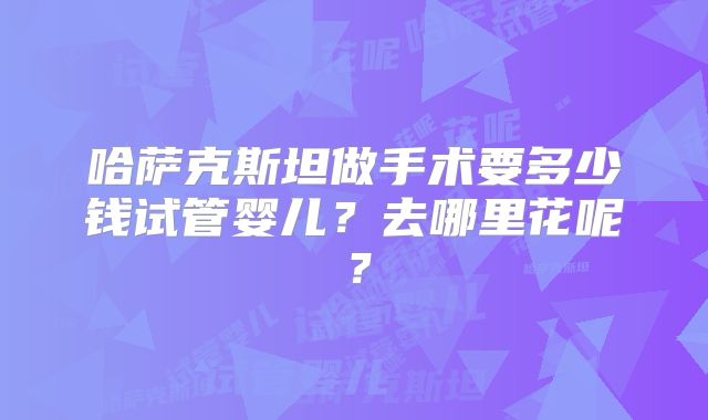 哈萨克斯坦做手术要多少钱试管婴儿?去哪里花呢?