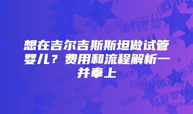 想在吉尔吉斯斯坦做试管婴儿？费用和流程解析一并奉上
