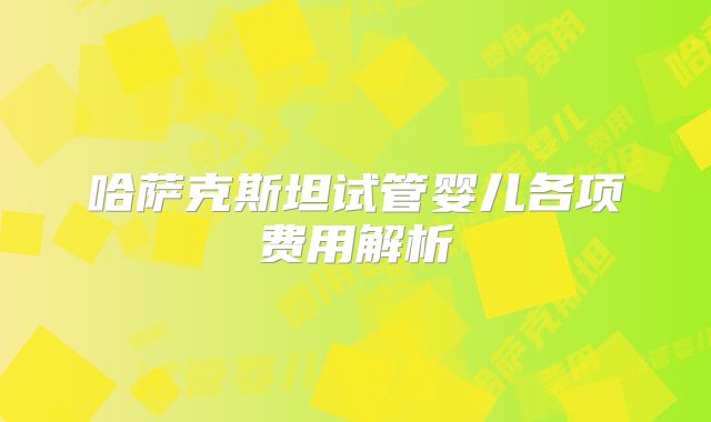 哈萨克斯坦试管婴儿各项费用解析