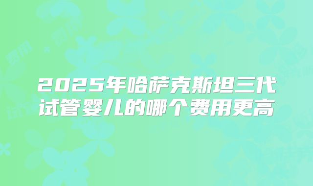 2025年哈萨克斯坦三代试管婴儿的哪个费用更高