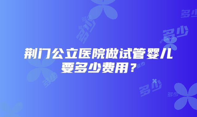 荆门公立医院做试管婴儿要多少费用?
