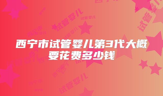 西宁市试管婴儿第3代大概要花费多少钱