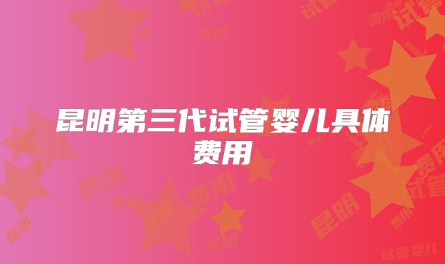 昆明第三代试管婴儿具体费用