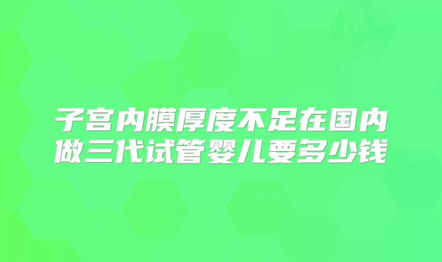 子宫内膜厚度不足在国内做三代试管婴儿要多少钱