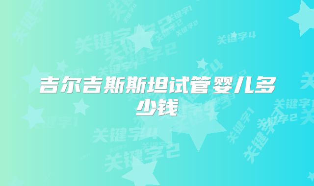 吉尔吉斯斯坦试管婴儿多少钱