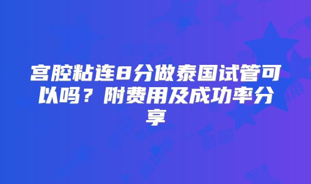 宫腔粘连8分做泰国试管可以吗？附费用及成功率分享