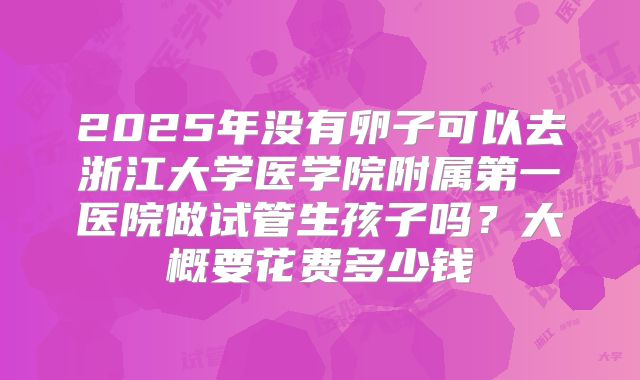 2025年没有卵子可以去浙江大学医学院附属第一医院做试管生孩子吗?大概要花费多少钱