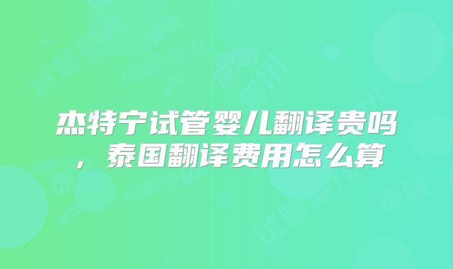 杰特宁试管婴儿翻译贵吗，泰国翻译费用怎么算