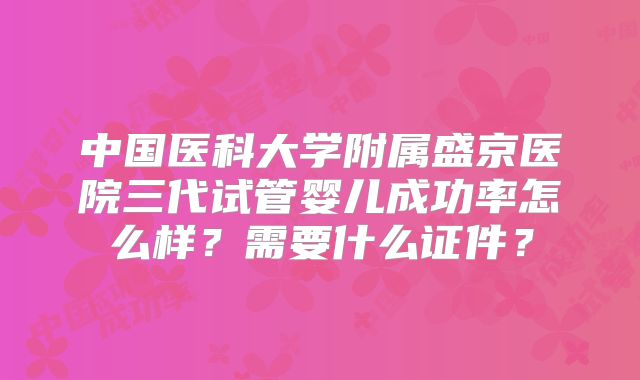 中国医科大学附属盛京医院三代试管婴儿成功率怎么样?需要什么证件?