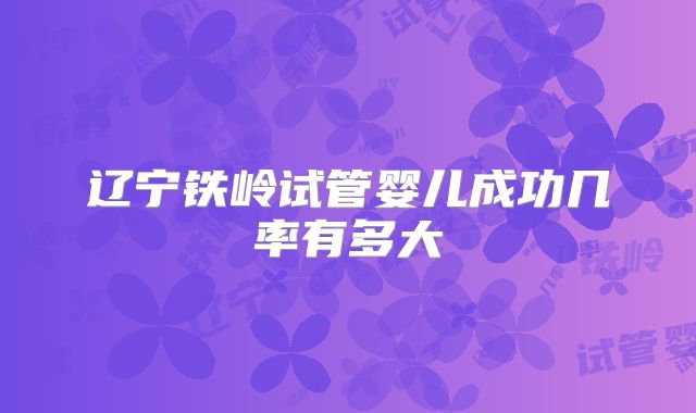 辽宁铁岭试管婴儿成功几率有多大