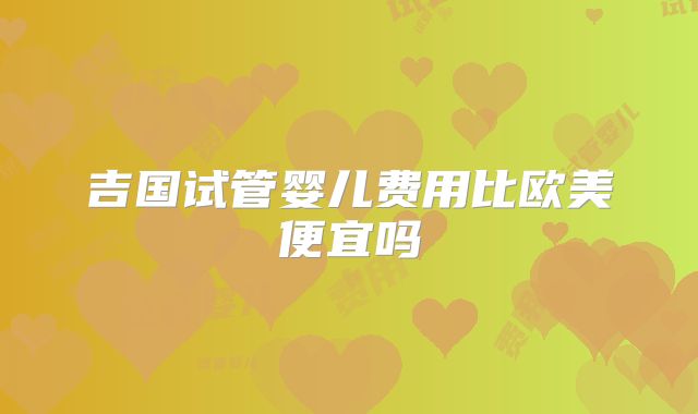 吉国试管婴儿费用比欧美便宜吗