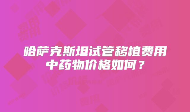 哈萨克斯坦试管移植费用中药物价格如何?