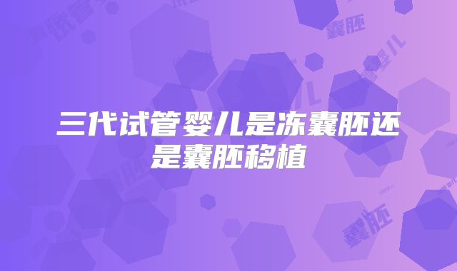 三代试管婴儿是冻囊胚还是囊胚移植