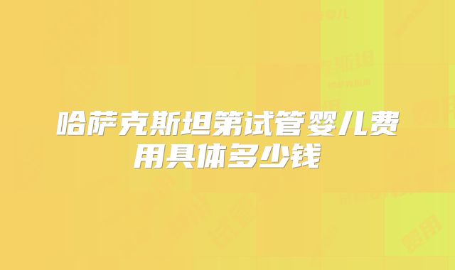 哈萨克斯坦第试管婴儿费用具体多少钱