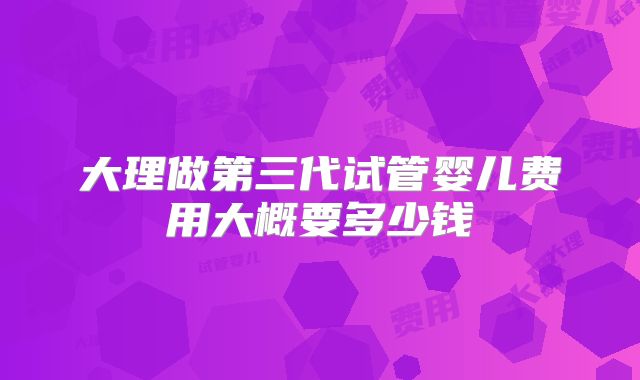 大理做第三代试管婴儿费用大概要多少钱