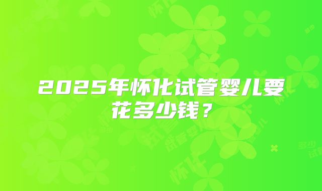 2025年怀化试管婴儿要花多少钱？
