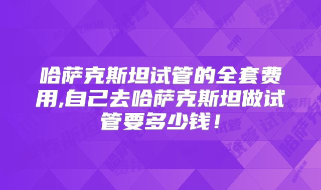 哈萨克斯坦试管的全套费用,自己去哈萨克斯坦做试管要多少钱！