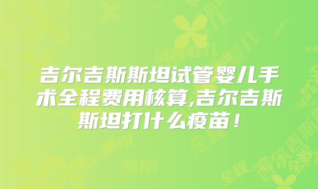 吉尔吉斯斯坦试管婴儿手术全程费用核算,吉尔吉斯斯坦打什么疫苗!