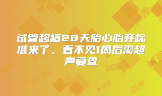 试管移植28天胎心胎芽标准来了，看不见1周后需超声复查