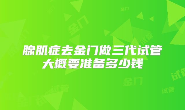 腺肌症去金门做三代试管大概要准备多少钱