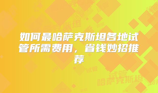 如何最哈萨克斯坦各地试管所需费用，省钱妙招推荐