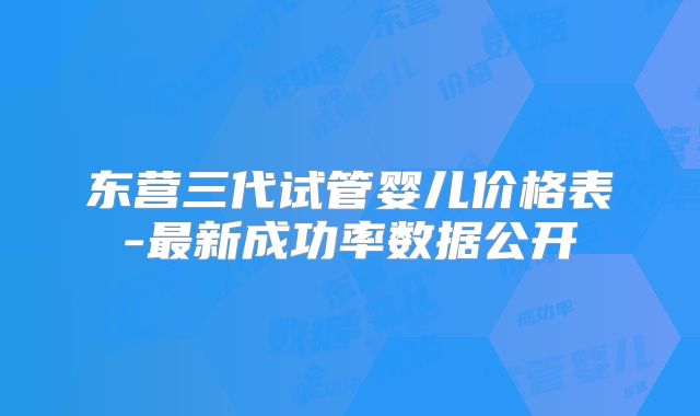 东营三代试管婴儿价格表-最新成功率数据公开