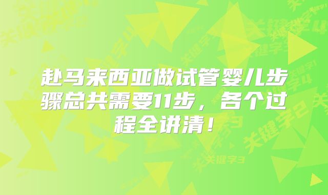 赴马来西亚做试管婴儿步骤总共需要11步,各个过程全讲清!