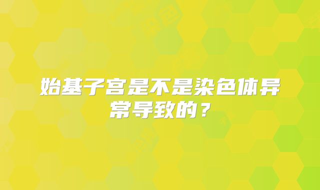 始基子宫是不是染色体异常导致的？