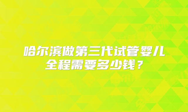 哈尔滨做第三代试管婴儿全程需要多少钱？