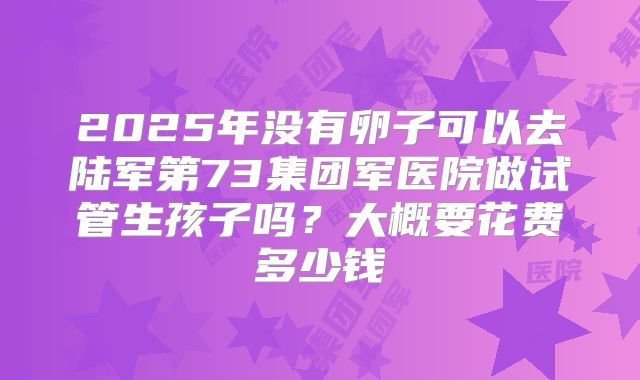 2025年没有卵子可以去陆军第73集团军医院做试管生孩子吗？大概要花费多少钱