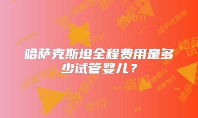 哈萨克斯坦全程费用是多少试管婴儿?