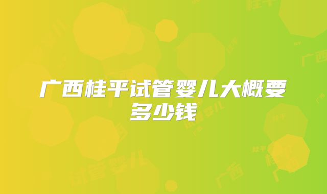 广西桂平试管婴儿大概要多少钱