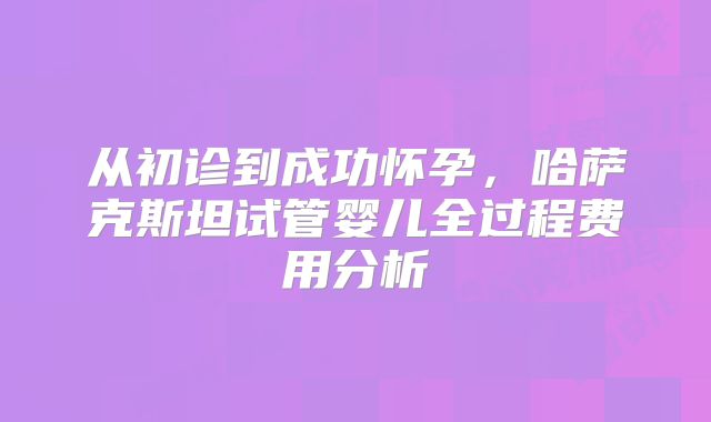 从初诊到成功怀孕，哈萨克斯坦试管婴儿全过程费用分析