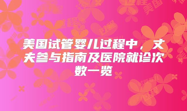 美国试管婴儿过程中，丈夫参与指南及医院就诊次数一览