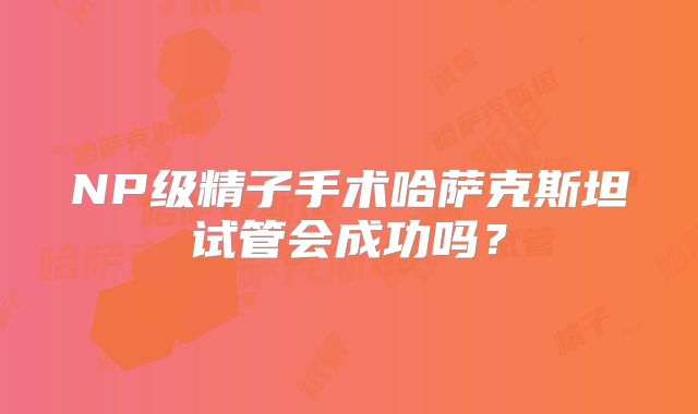 NP级精子手术哈萨克斯坦试管会成功吗?