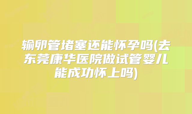 输卵管堵塞还能怀孕吗(去东莞康华医院做试管婴儿能成功怀上吗)