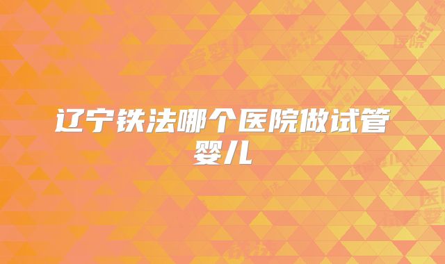 辽宁铁法哪个医院做试管婴儿