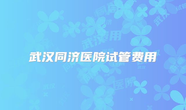 武汉同济医院试管费用