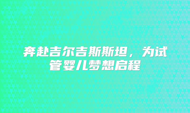 奔赴吉尔吉斯斯坦，为试管婴儿梦想启程