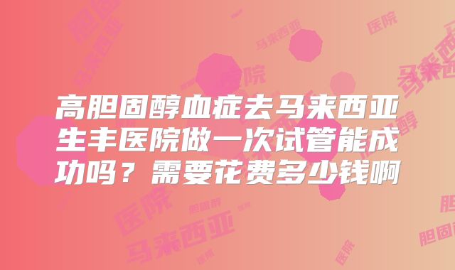 高胆固醇血症去马来西亚生丰医院做一次试管能成功吗？需要花费多少钱啊