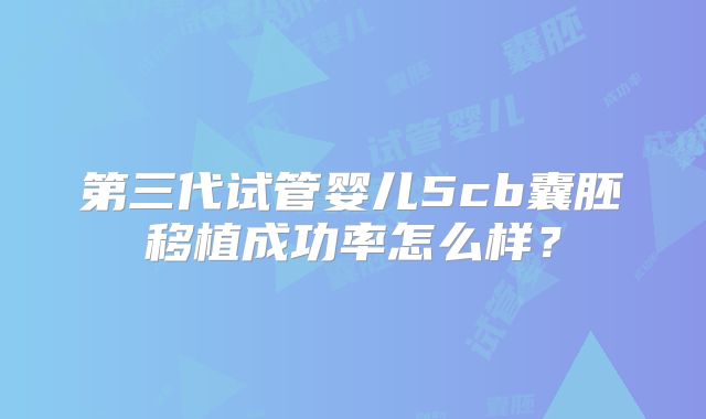 第三代试管婴儿5cb囊胚移植成功率怎么样?