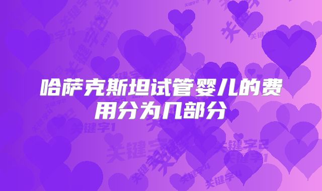 哈萨克斯坦试管婴儿的费用分为几部分