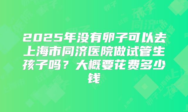 2025年没有卵子可以去上海市同济医院做试管生孩子吗？大概要花费多少钱
